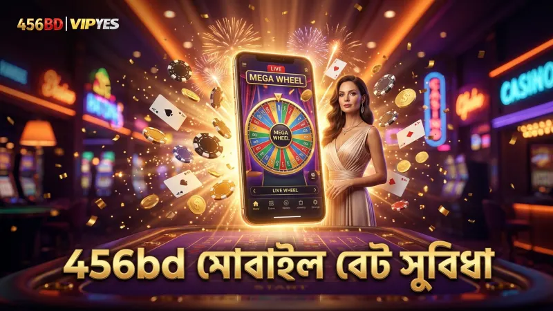 মোবাইল থেকে 456bd-র মেগা হুইল গেম দ্রুত বেট সেট করার সুবিধা দেয়